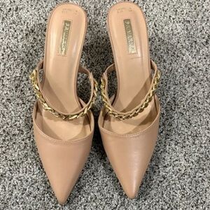 Primark Tan Chain Detail Mules